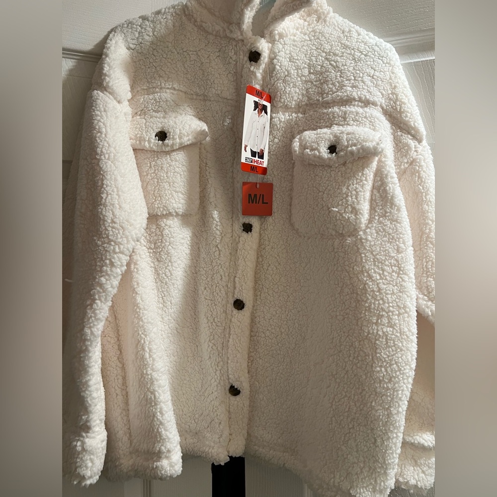 Fleece button down jacket